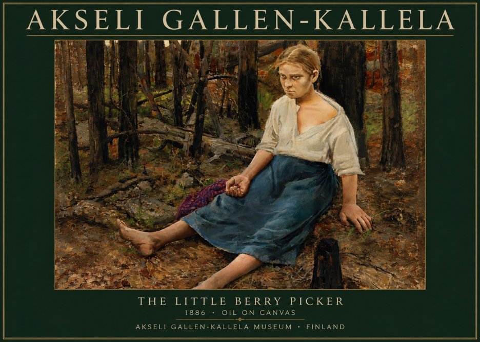 Akseli Gallen-Kallela The Little Berry Picker No3 - Plakat