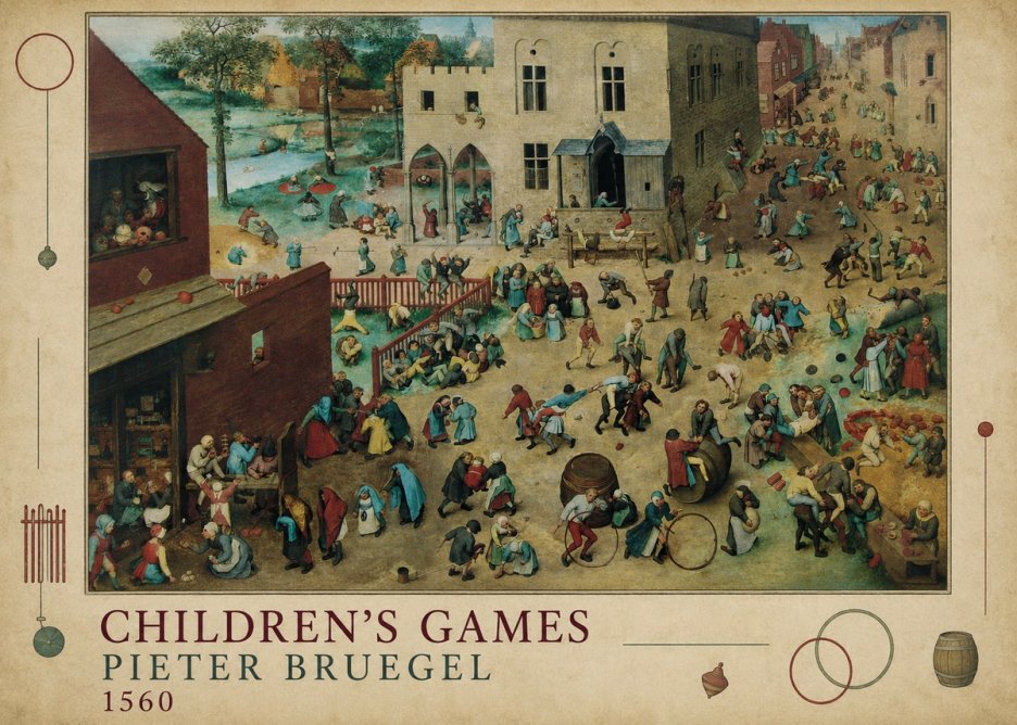 Pieter Bruegel Children's Games III No4 - Plakat