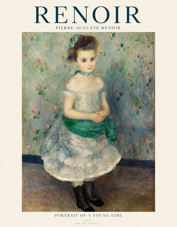 Renoir Portrait of a Young Girl I No1 - Plakat