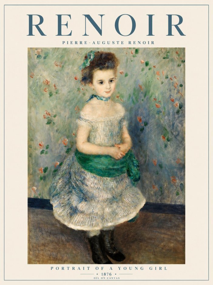Renoir Portrait of a Young Girl I No5 - Plakat