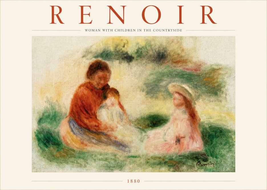 Renoir Woman with Children in the Countryside No3 - Plakat