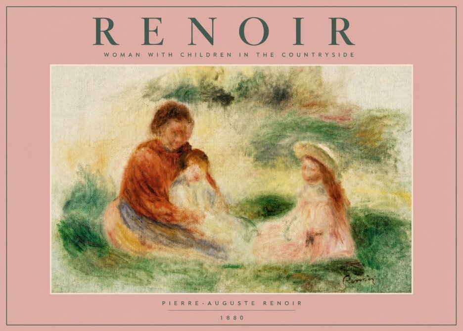 Renoir Woman with Children in the Countryside No4 - Plakat