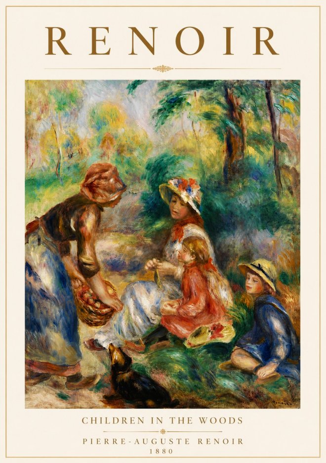 Renoir Children in the Woods No5 - Plakat