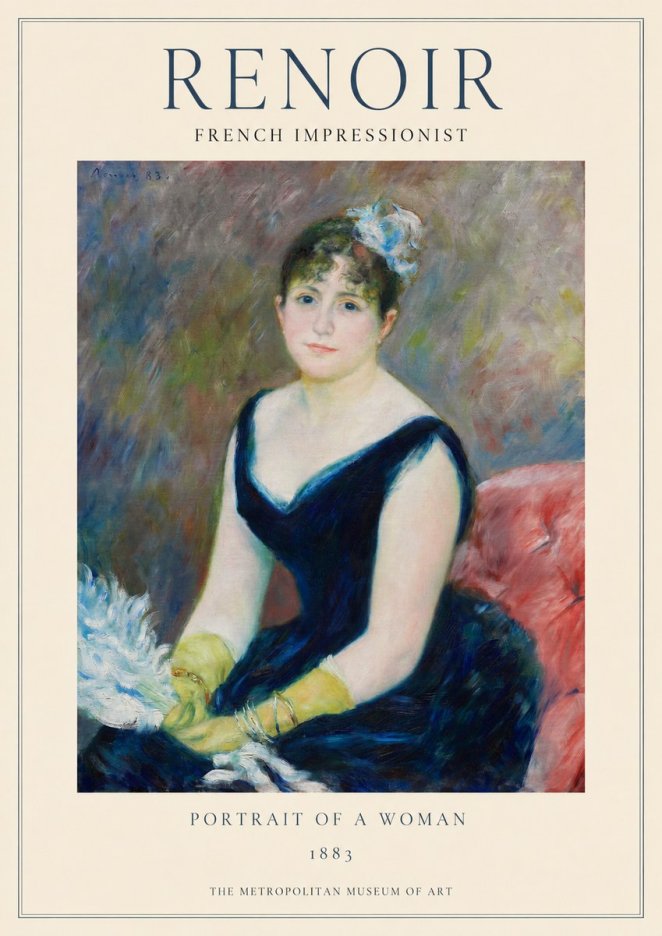 Renoir Portrait of a Woman I No1 - Plakat