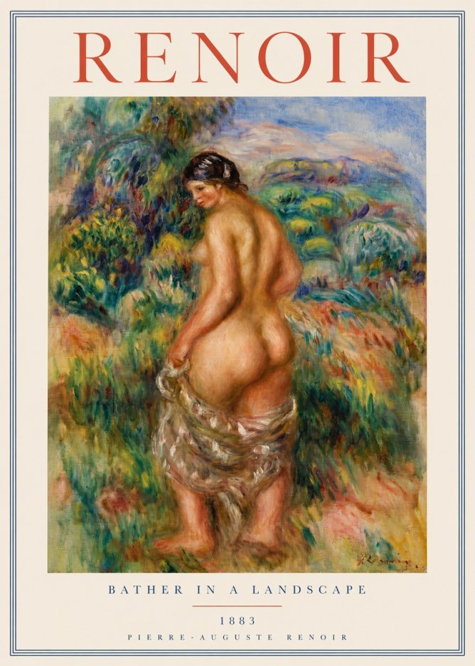Renoir Bather in a Landscape No3 - Plakat