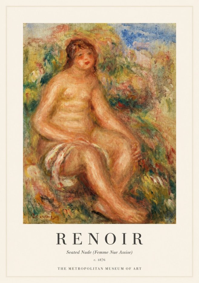 Renoir Seated Nude (Femme Nue Assise) No1 - Plakat