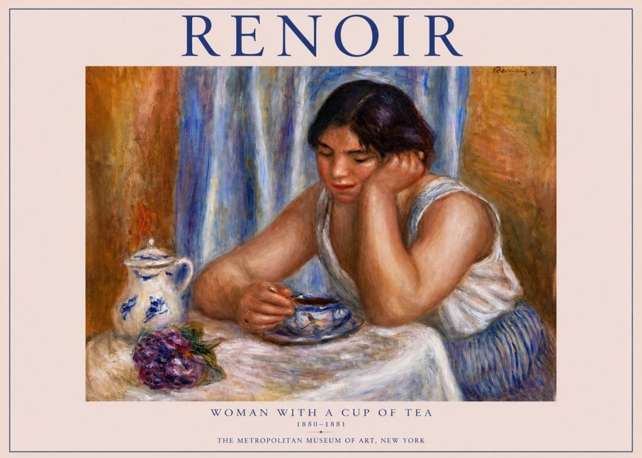 Renoir Woman with a Cup of Tea No3 - Plakat