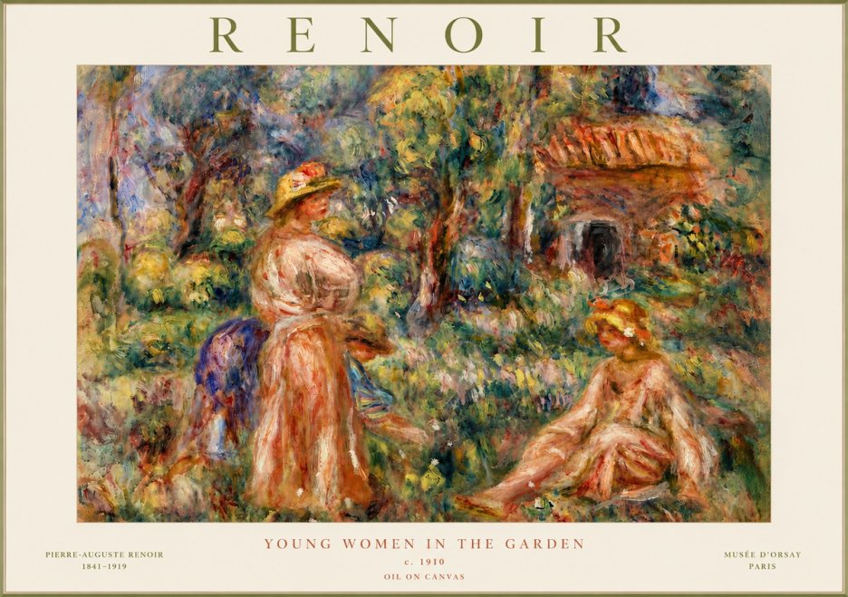 Renoir Young Women in the Garden I No3 - Plakat