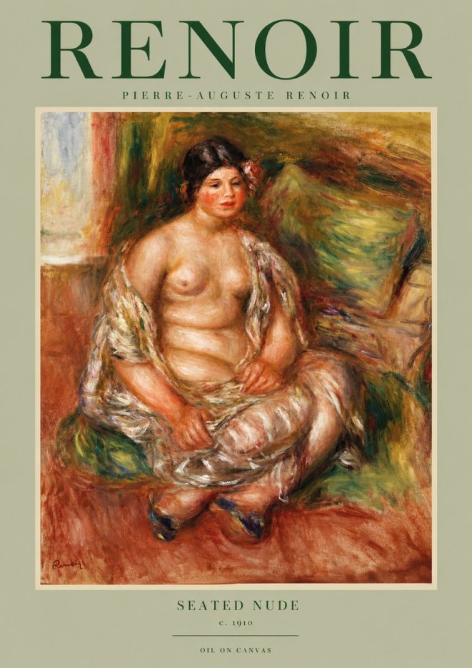 Renoir Seated Nude No2 - Plakat