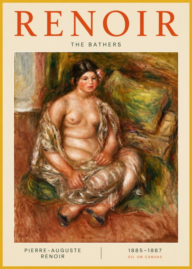 Renoir Seated Nude No3 - Plakat