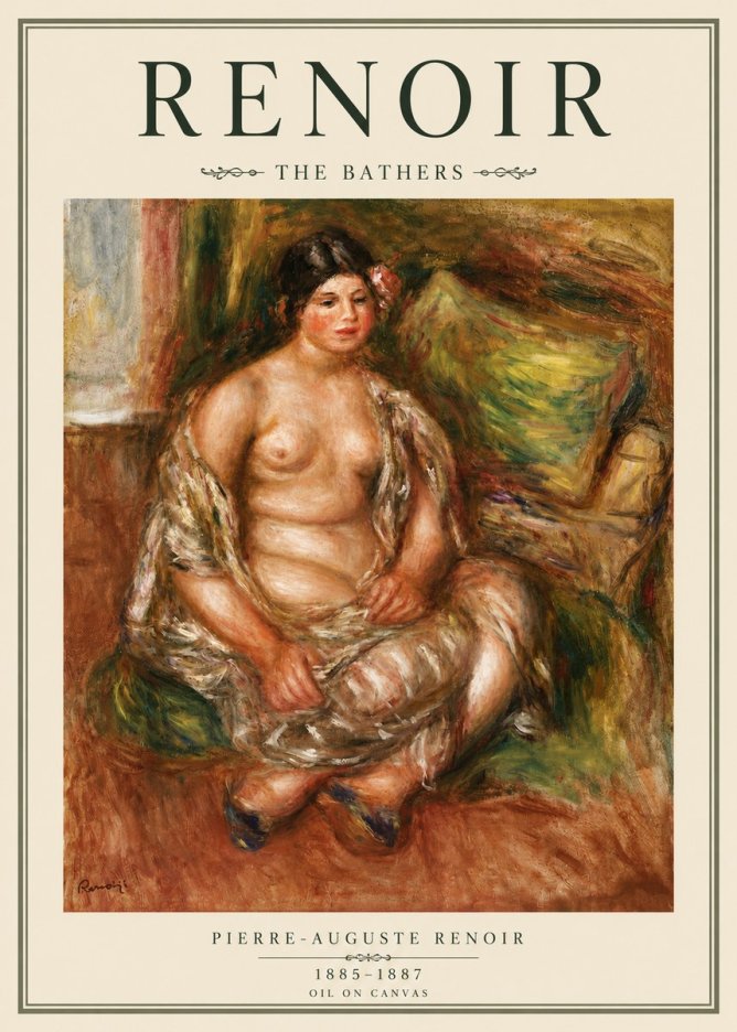 Renoir Seated Nude No4 - Plakat