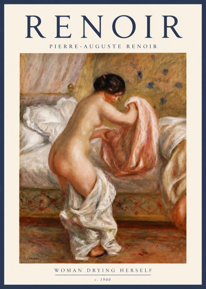 Renoir Woman Drying Herself No6 - Plakat
