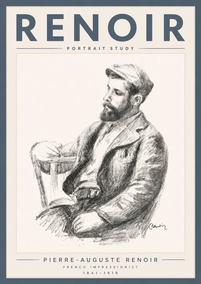 Renoir Portrait Study II No5 - Plakat