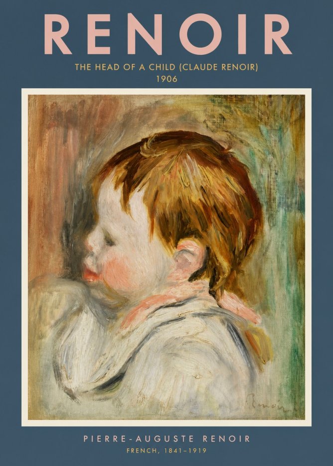 Renoir The Head of a Child (Claude Renoir) No2 - Plakat