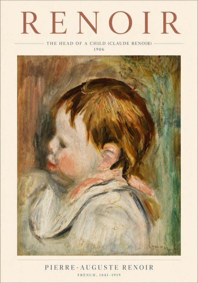 Renoir The Head of a Child (Claude Renoir) No3 - Plakat