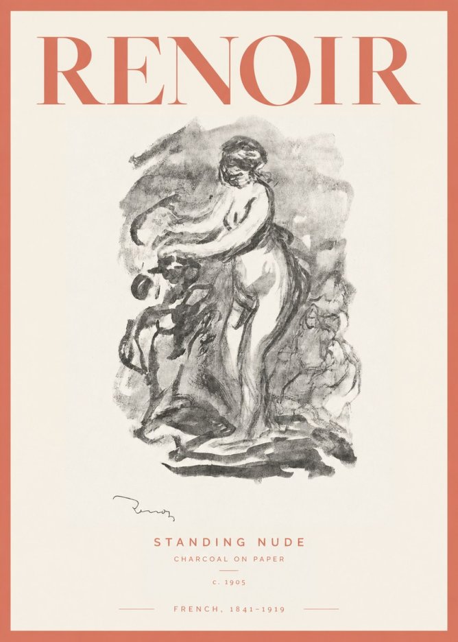 Renoir Standing Nude No2 - Plakat