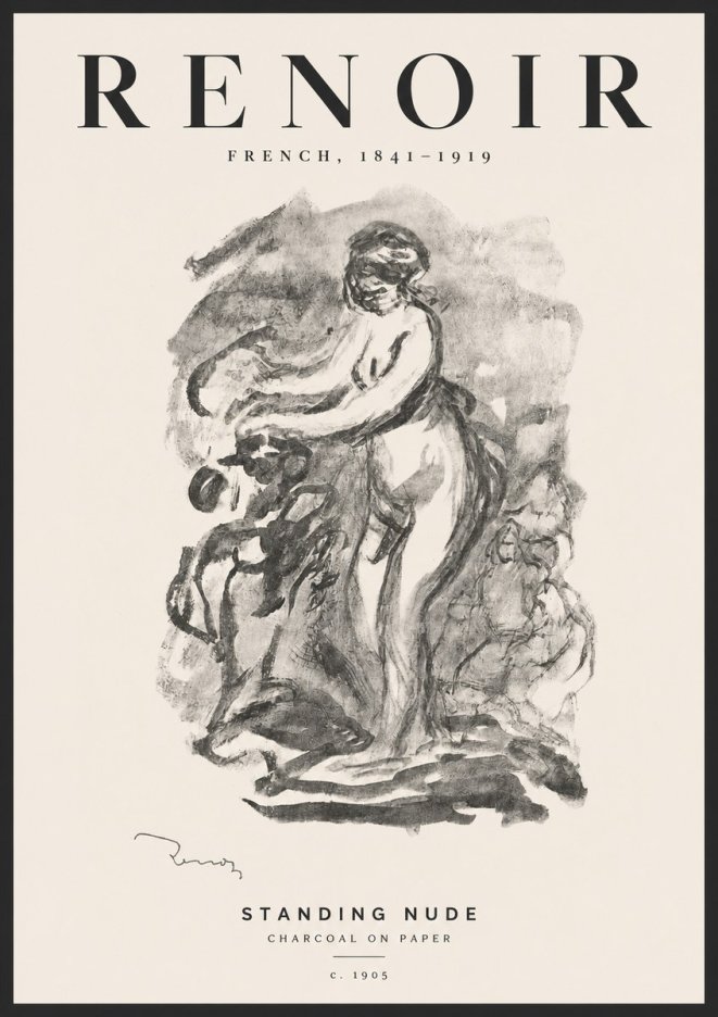 Renoir Standing Nude No4 - Plakat