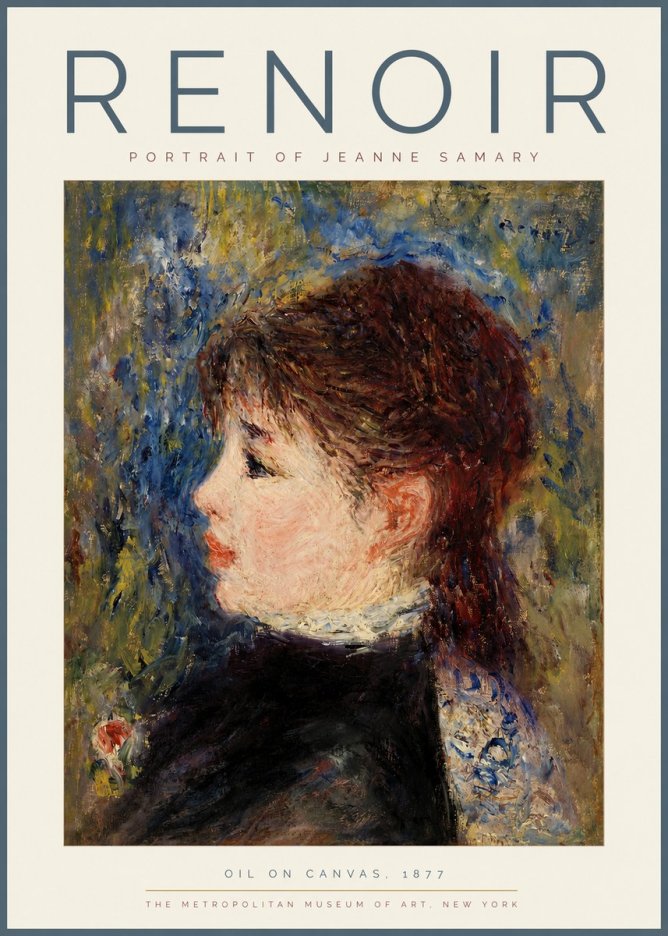 Renoir Portrait of a Young Woman II No3 - Plakat