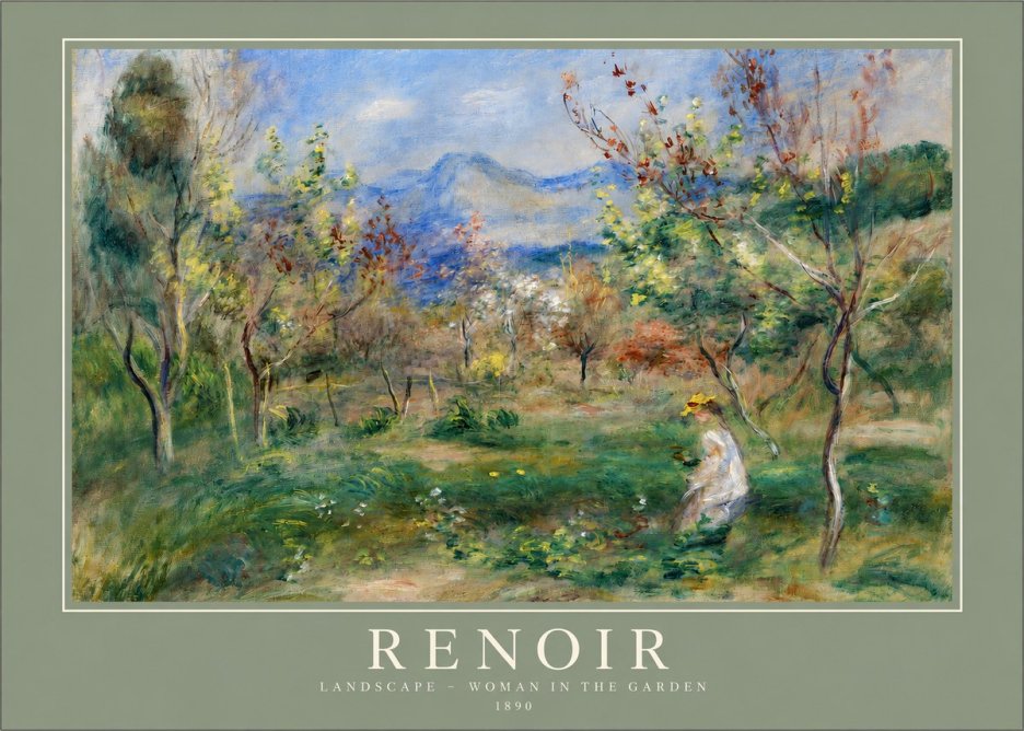 Renoir Landscape - Woman in the Garden No2 - Plakat