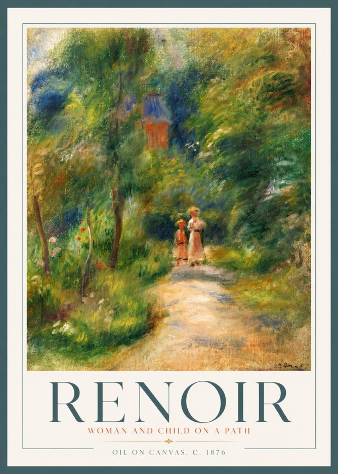Renoir Woman and Child in a Landscape II No4 - Plakat