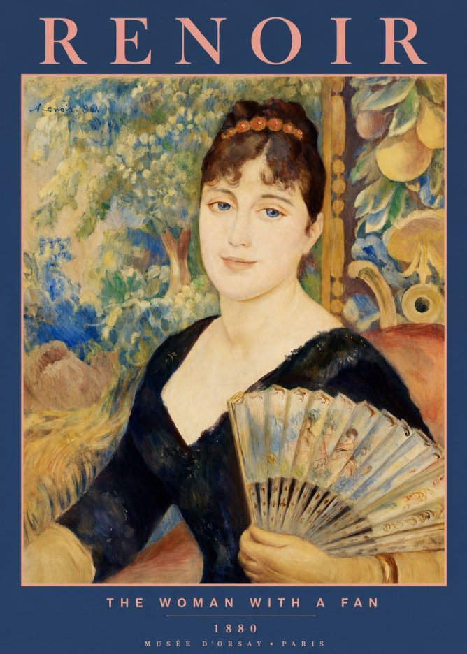 Renoir The Woman with a Fan No2 - Plakat