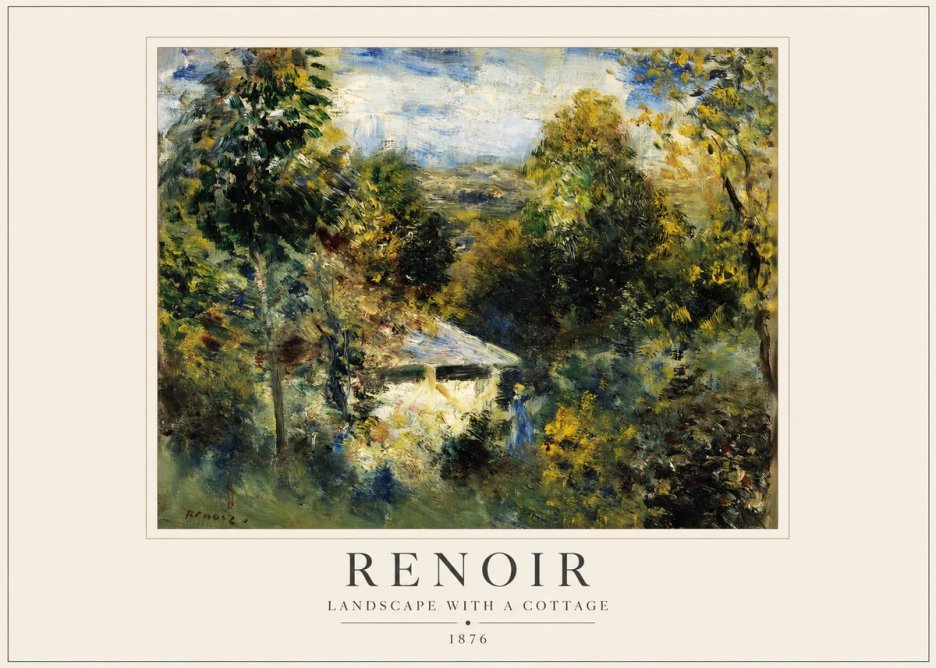 Renoir Landscape with a Cottage No1 - Plakat