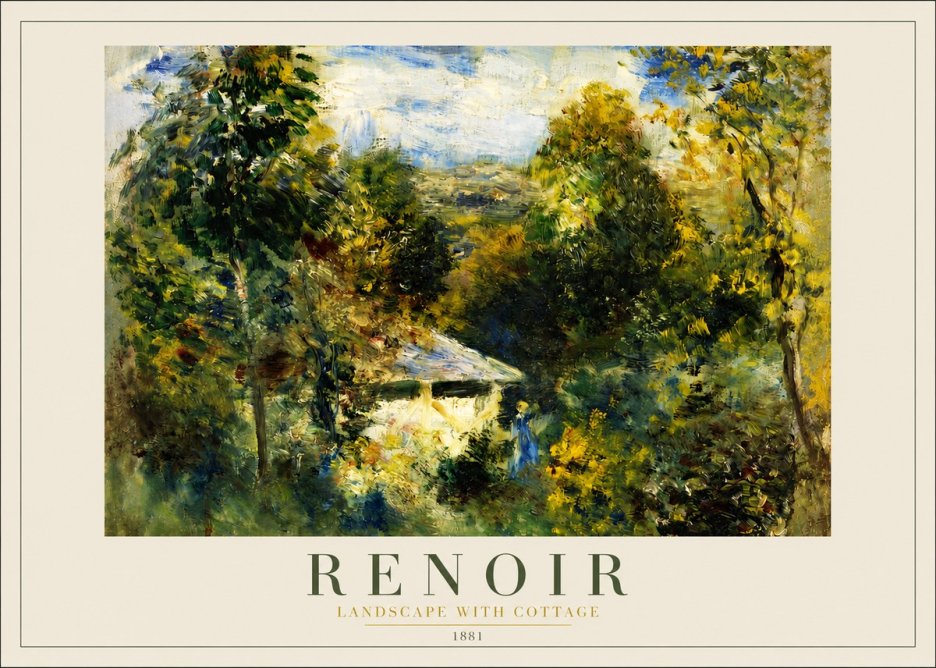 Renoir Landscape with a Cottage No4 - Plakat
