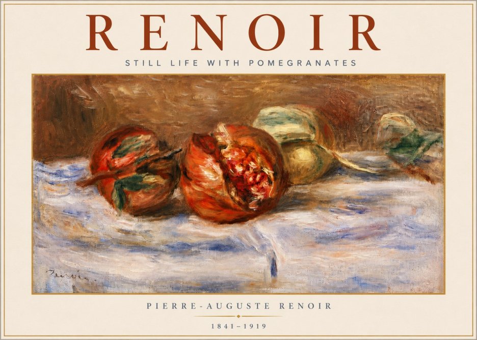 Renoir Still Life with Pomegranates No4 - Plakat