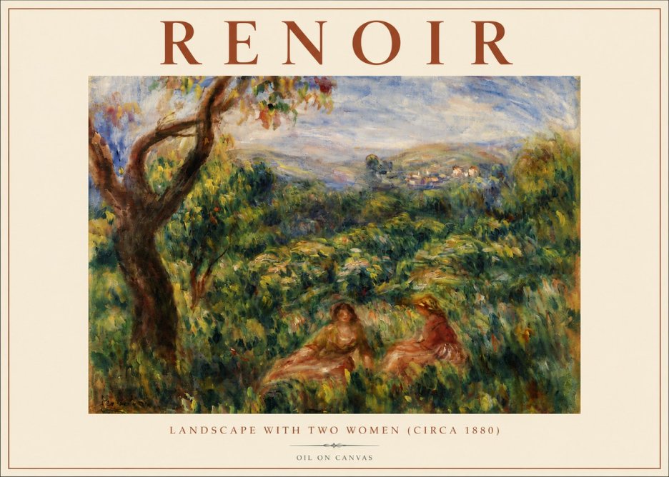 Renoir Landscape with Two Women (Circa 1880) No5 - Plakat