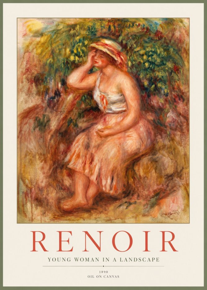 Renoir Seated Woman in a Landscape No3 - Plakat