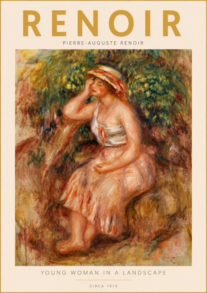 Renoir Seated Woman in a Landscape No5 - Plakat