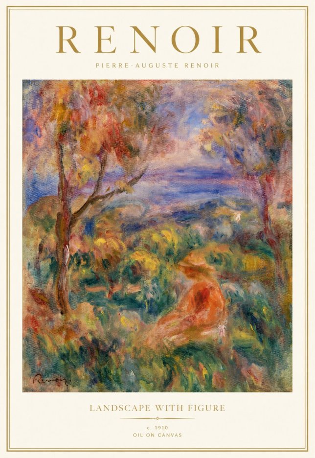 Renoir Landscape with Figure No1 - Plakat