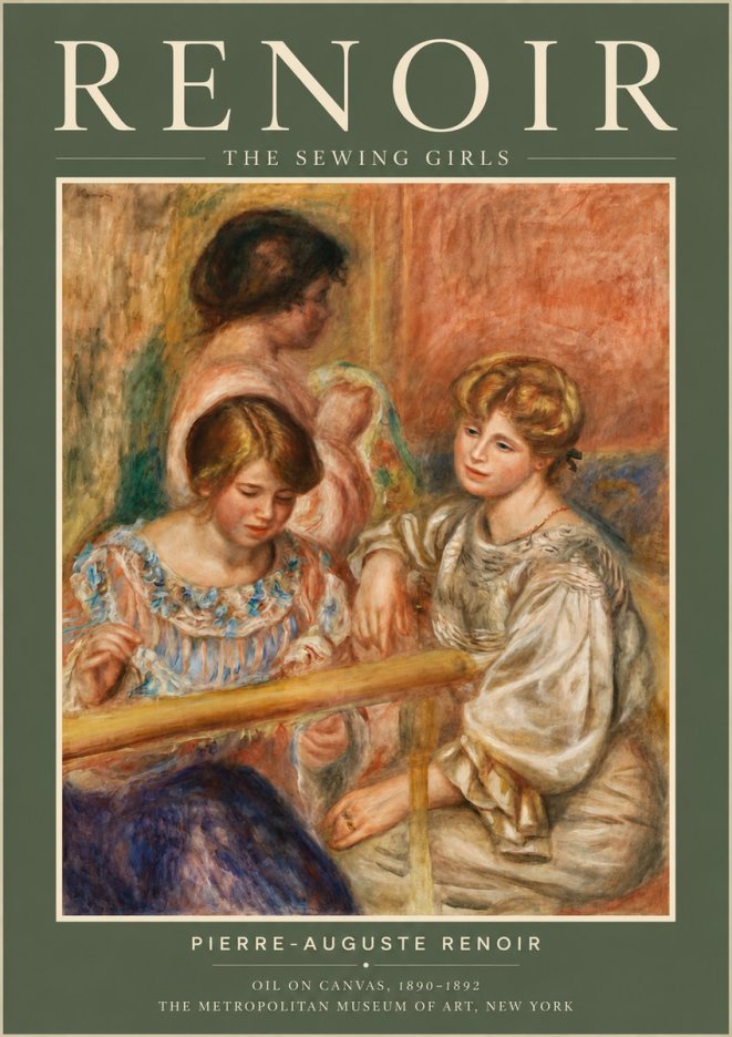 Renoir The Sewing Girls No5 - Plakat