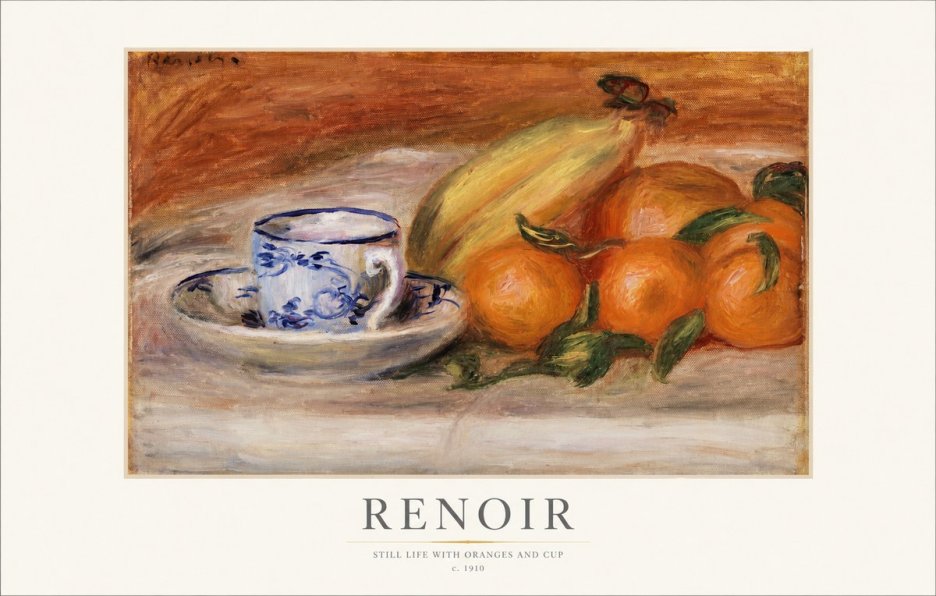 Renoir Still Life with Oranges and Cup No1 - Plakat