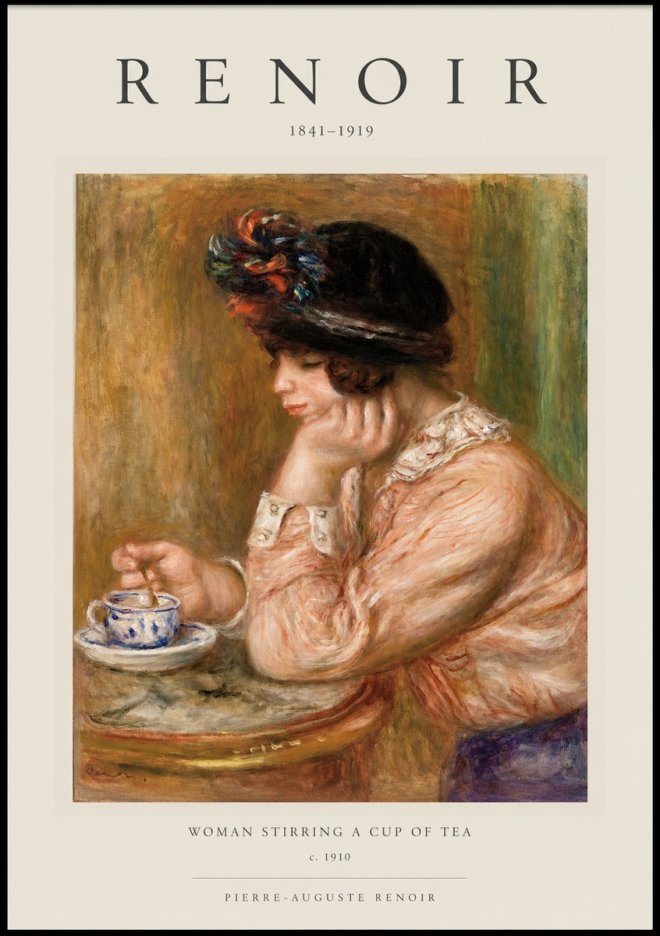 Renoir Woman Stirring a Cup of Tea No1 - Plakat