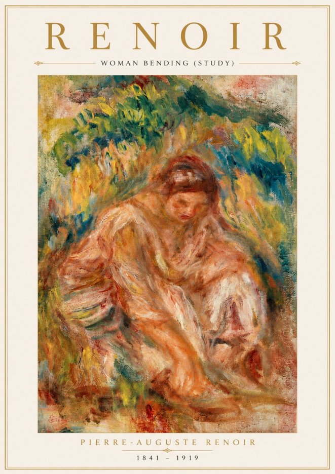 Renoir Woman Bending (Study) No4 - Plakat