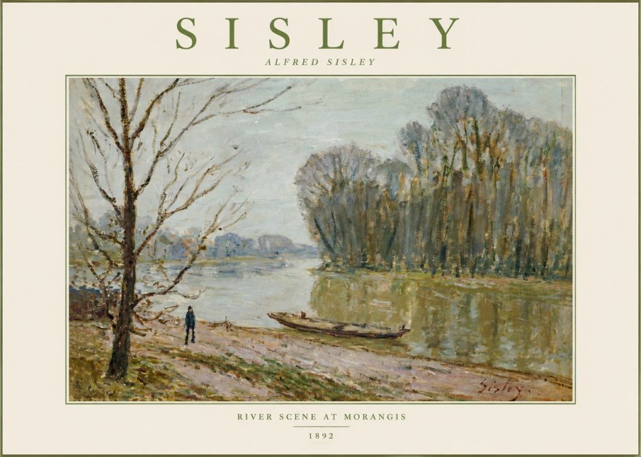 Sisley River Scene at Morangis No3 - Plakat