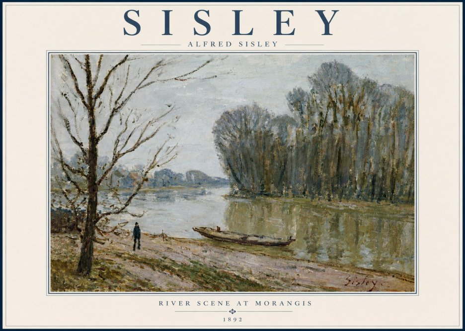 Sisley River Scene at Morangis No4 - Plakat