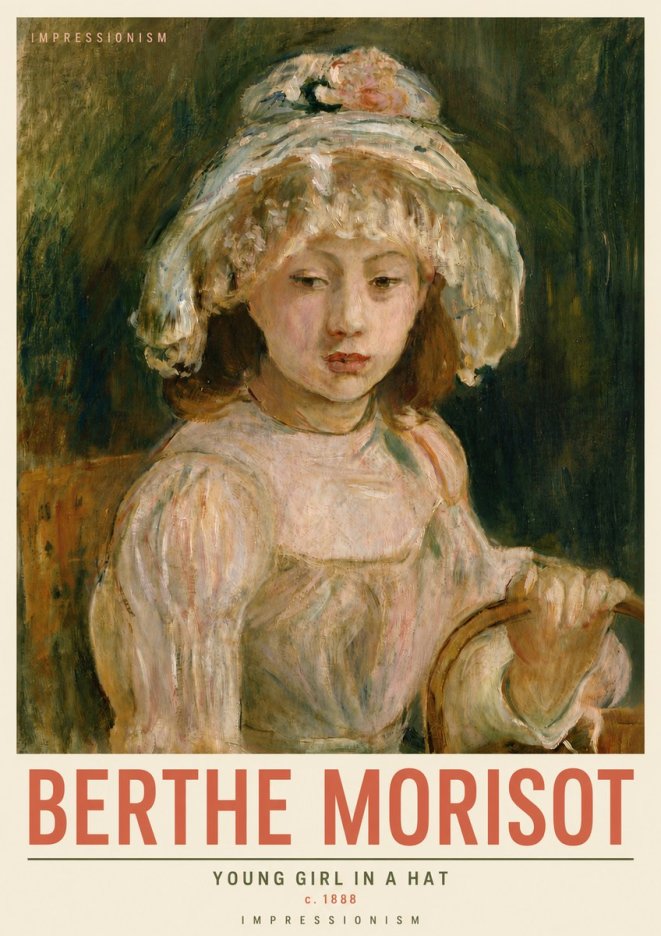 Berthe Morisot Young Girl in a Hat No5 - Plakat