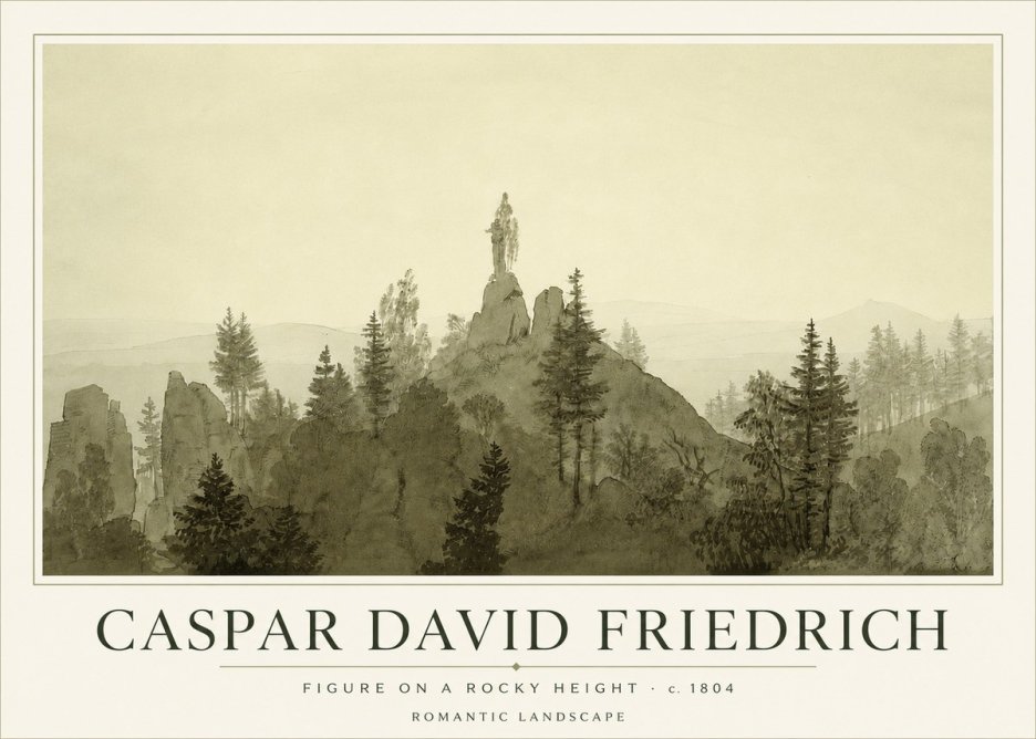 Caspar David Friedrich Figure on a Rocky Height No3 - Plakat