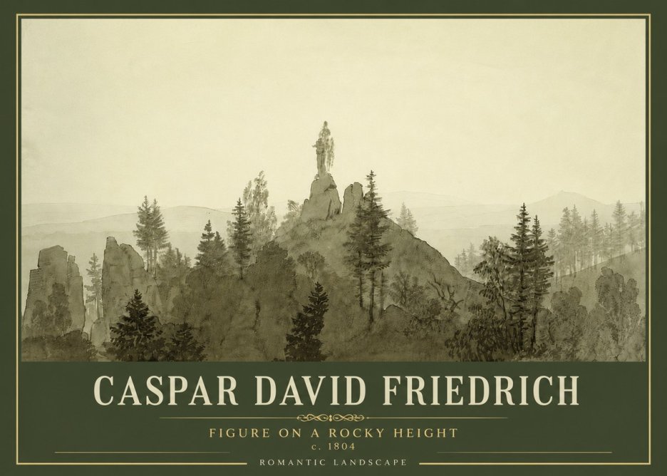 Caspar David Friedrich Figure on a Rocky Height No4 - Plakat