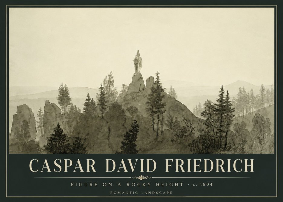 Caspar David Friedrich Figure on a Rocky Height No6 - Plakat