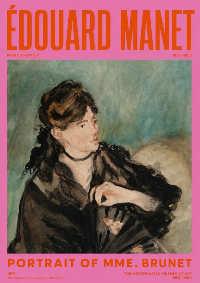 Édouard Manet Portrait of Mme. Brunet No2 - Plakat