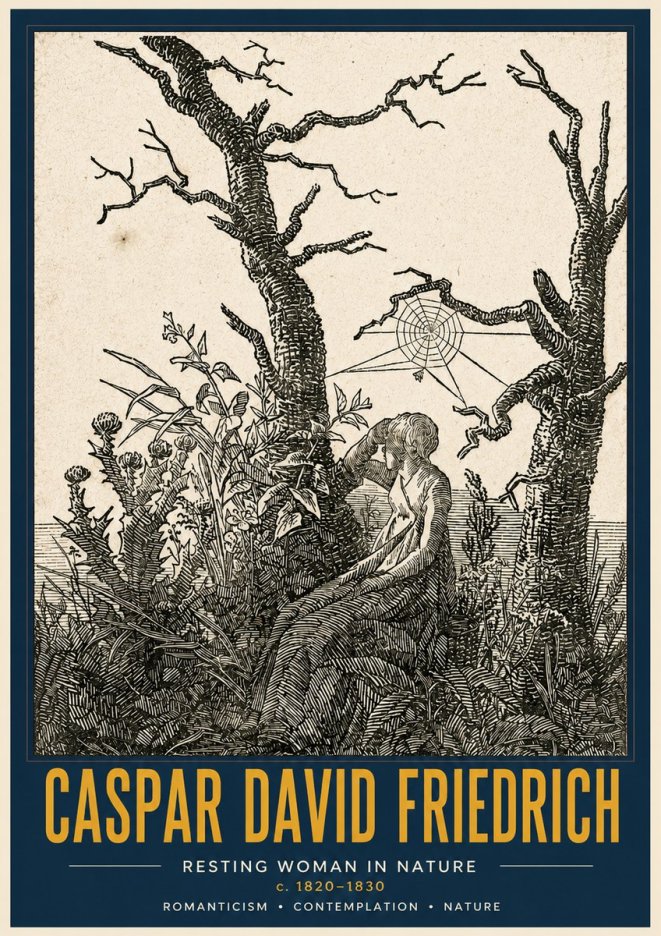 Caspar David Friedrich Resting Woman in Nature No4 - Plakat