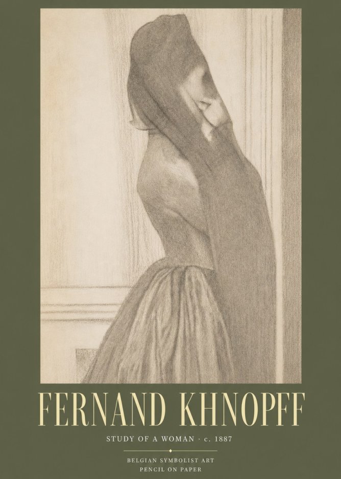 Fernand Khnopff Study of a Woman No3 - Plakat