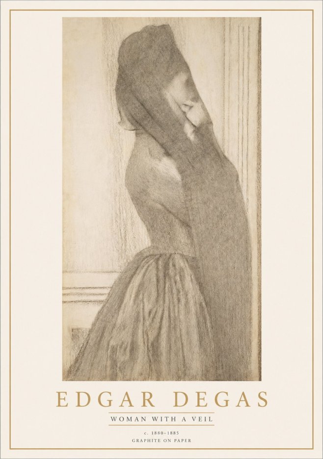 Edgar Degas Woman with a Veil No1 - Plakat
