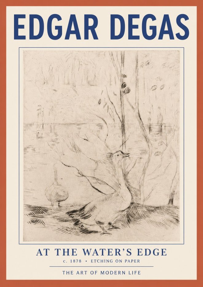 Edgar Degas At the Water's Edge No2 - Plakat