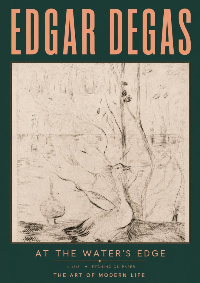 Edgar Degas At the Water's Edge No4 - Plakat