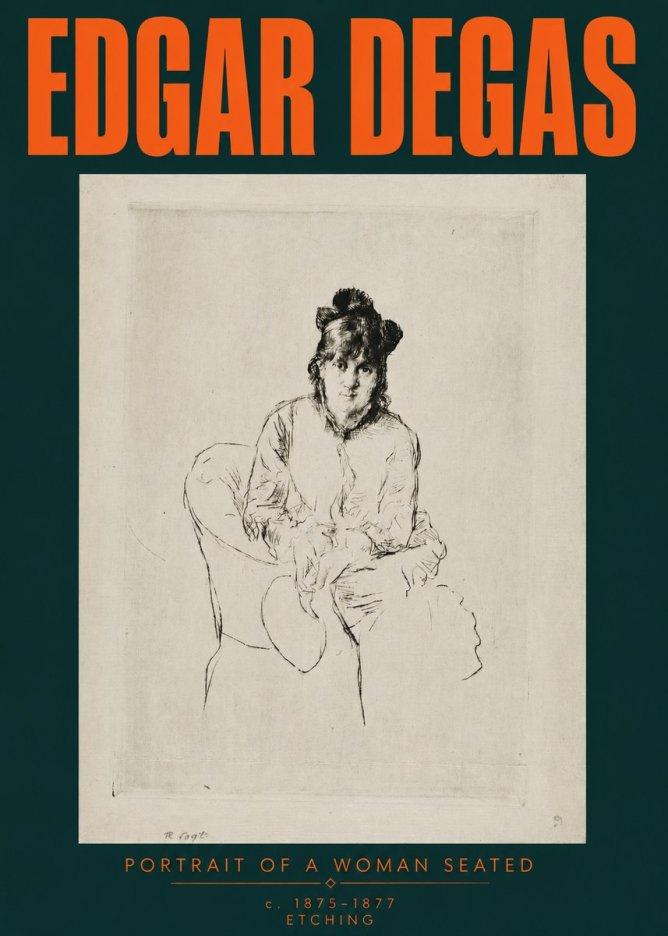 Edgar Degas Portrait of a Woman Seated No3 - Plakat