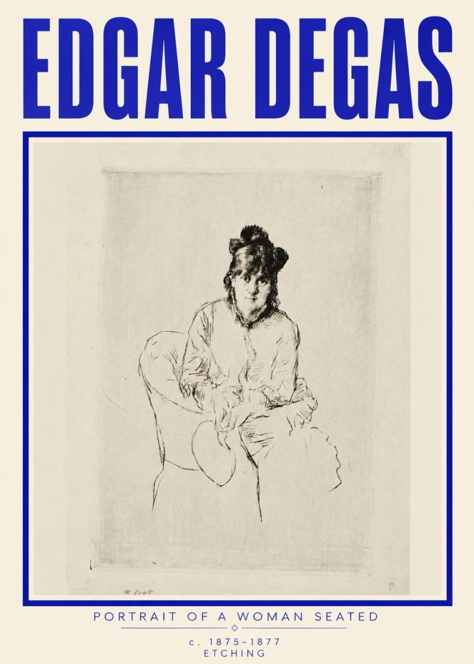 Edgar Degas Portrait of a Woman Seated No4 - Plakat